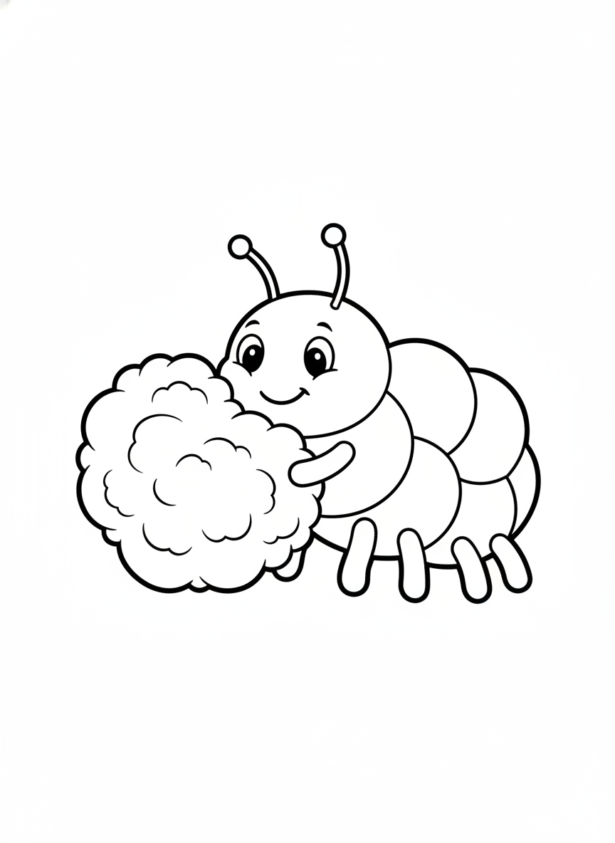 Adorable Dust Mite & Dust Bunny Coloring Page for Kids