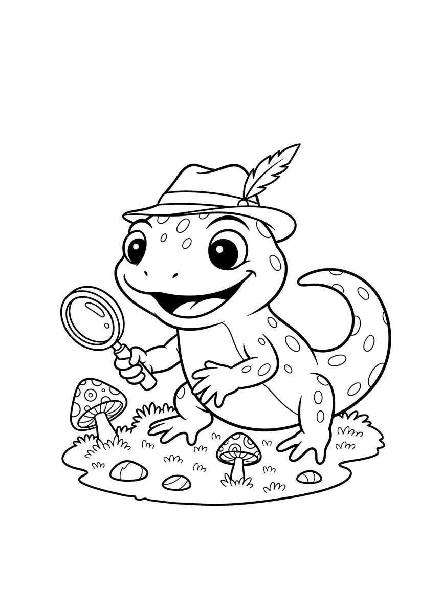 Adventurous Pygmy Newt Coloring Page for Kids