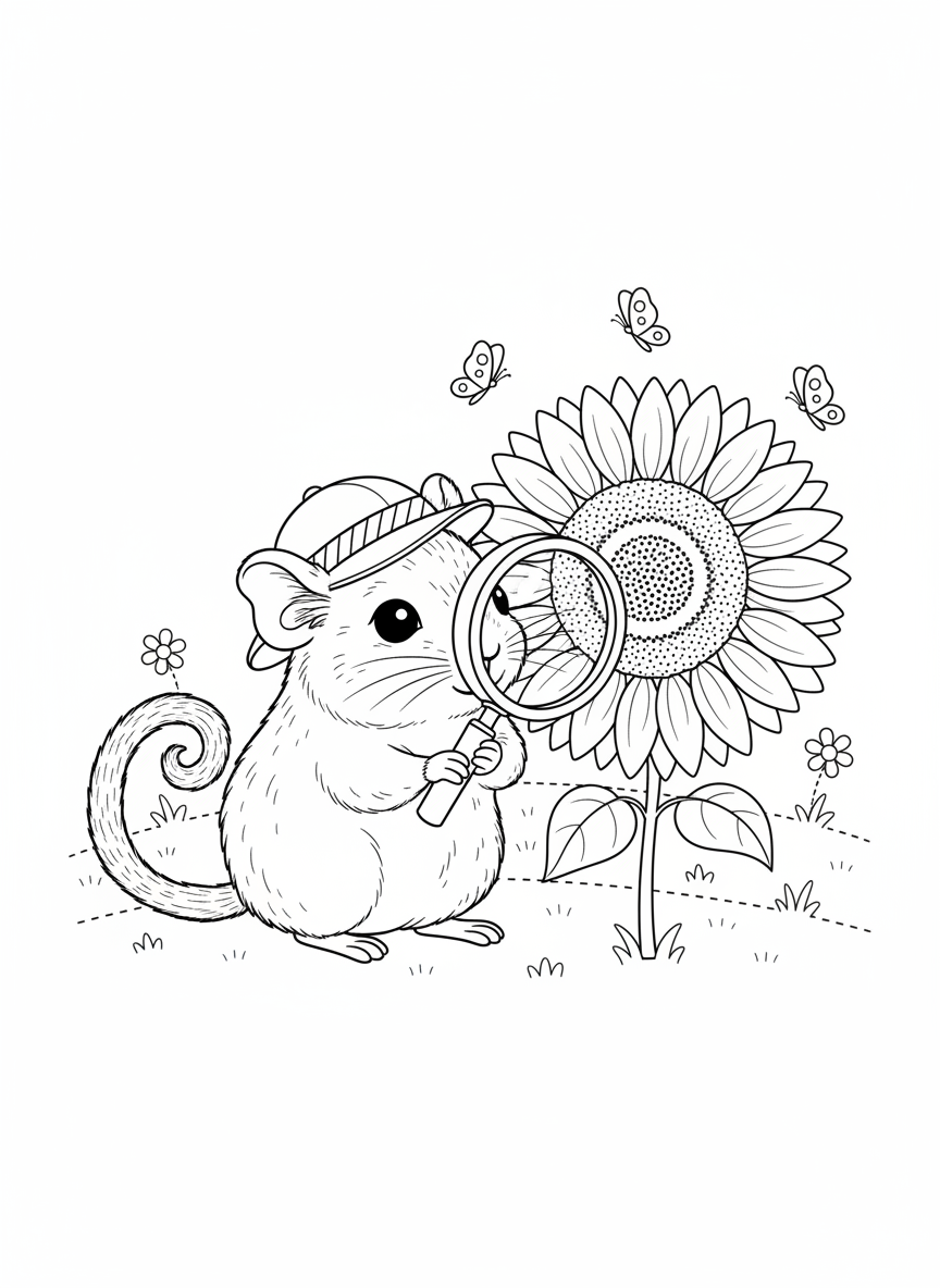 Baby Degu Explorer & Sunflower