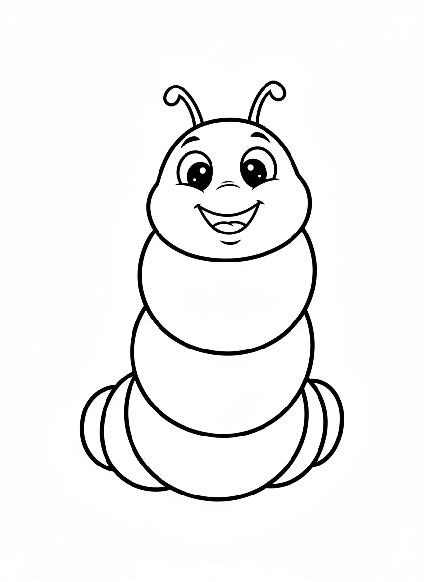 Chunky Rainbow Caterpillar Coloring Page