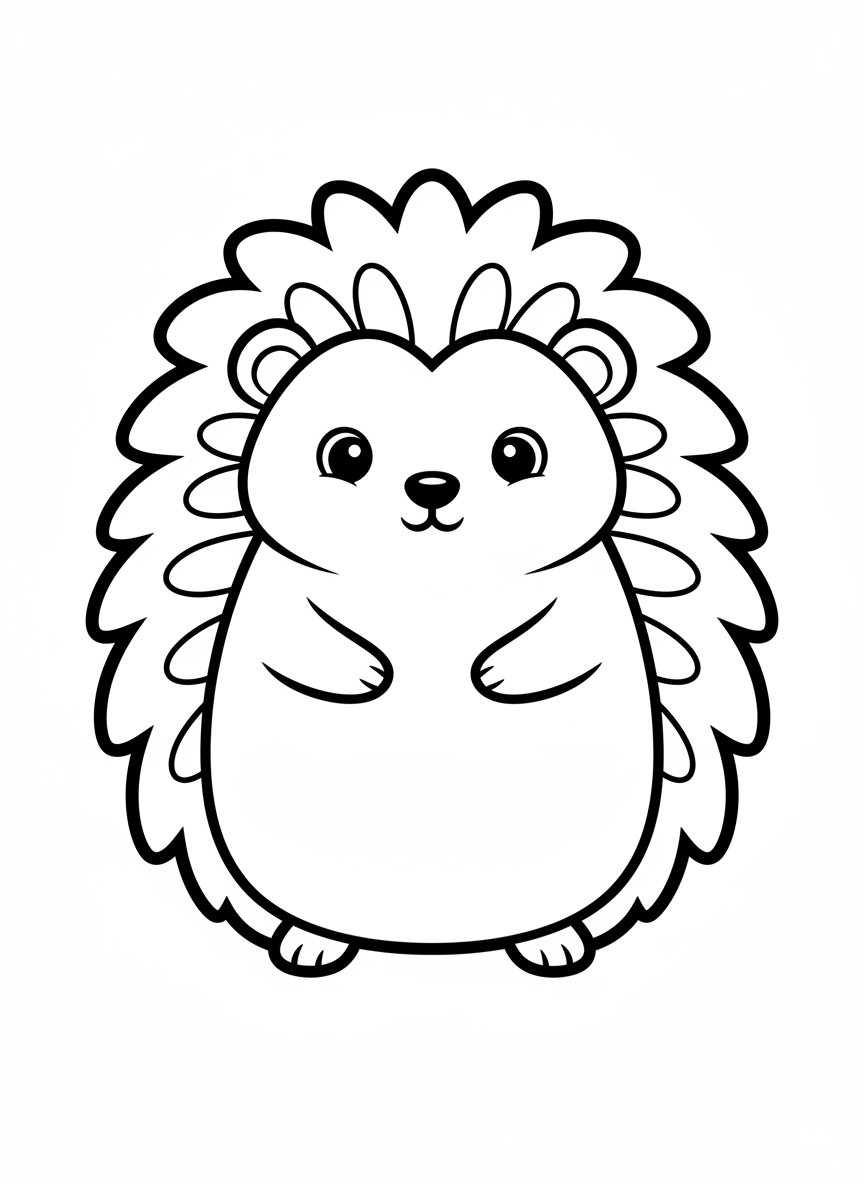 Cute Baby Hedgehog: Easy Coloring Page for Kids