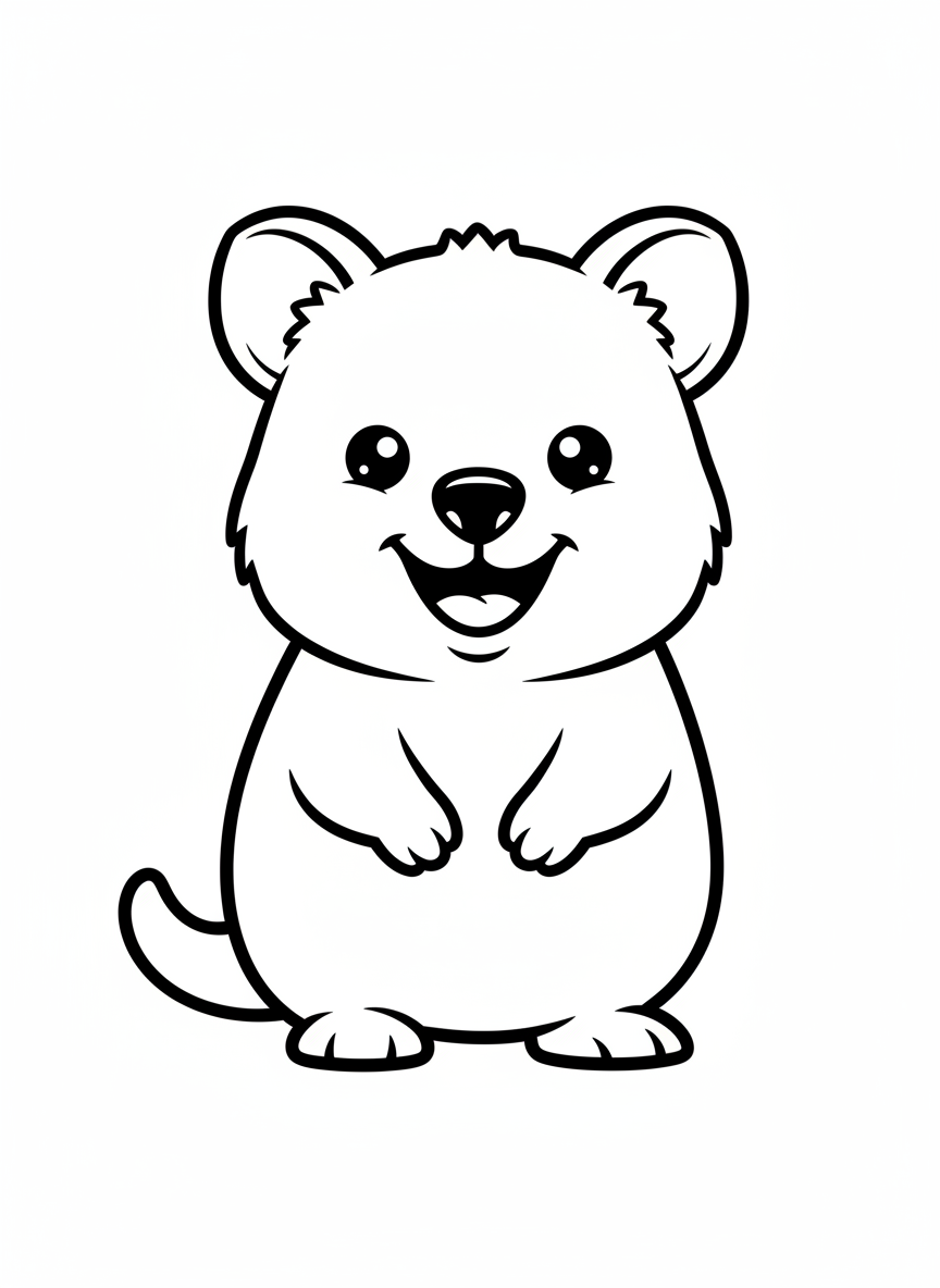 Cute Baby Quokka Coloring Page