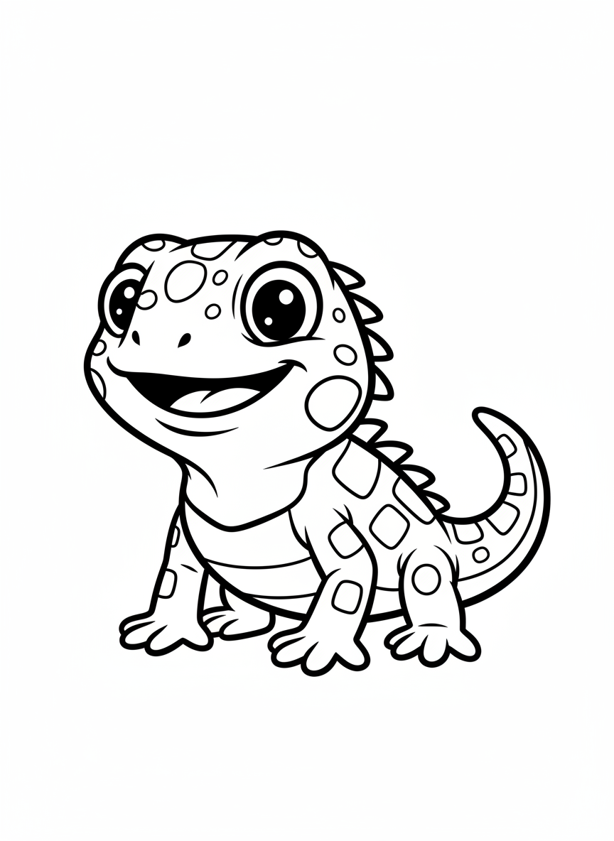 Cute Desert Iguana Coloring Page for Kids
