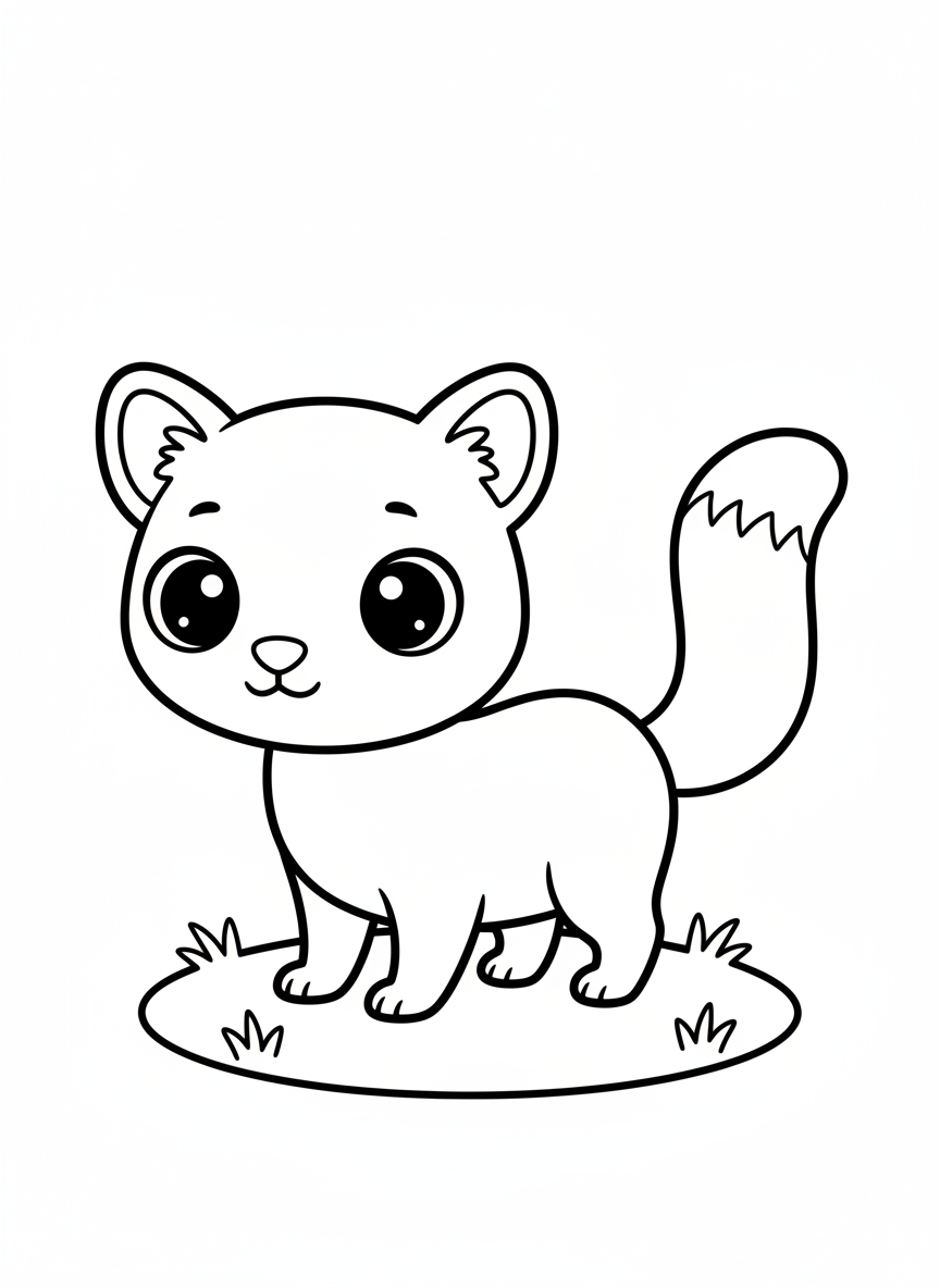 Cute Fossa Coloring Page for Kids