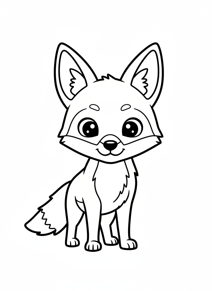 Cute Golden Jackal Coloring Page for Kids