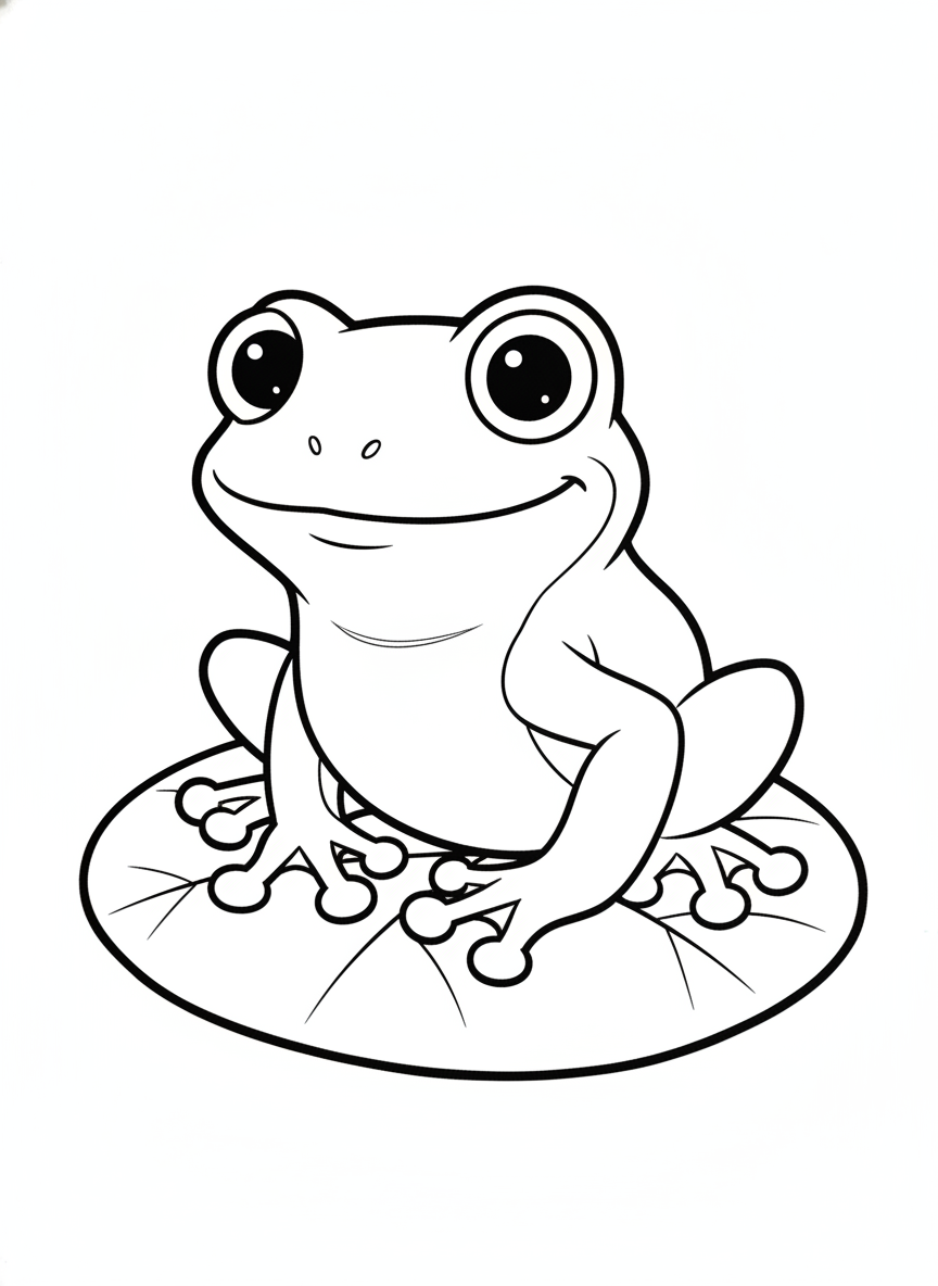 Cute Rainforest Tree Frog Coloring Page for Kids