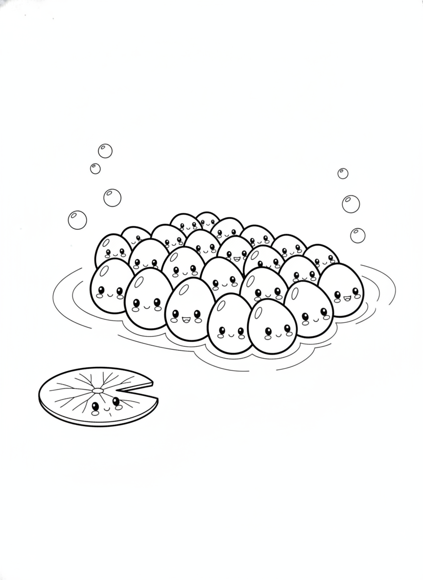 Happy Mosquito Egg Raft: A Fun Water Coloring Page for Kids