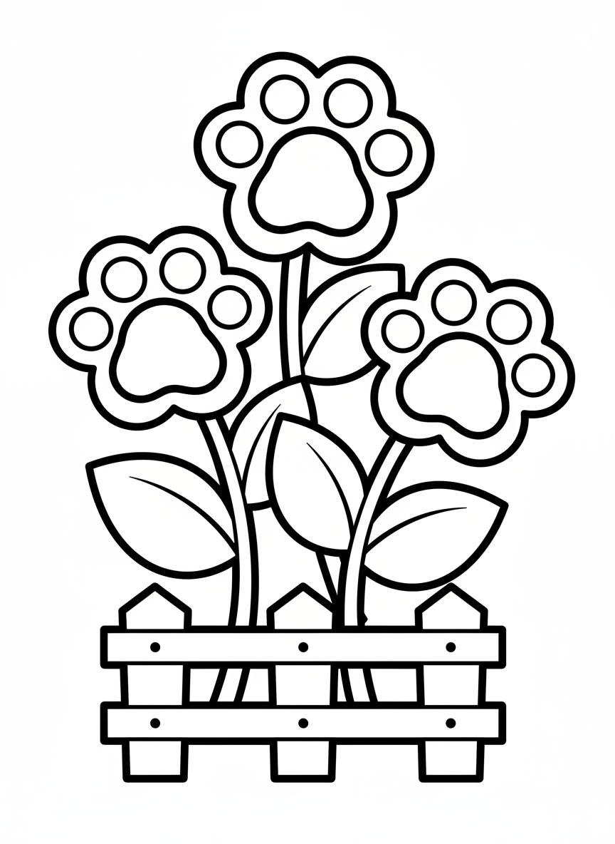 腳印花園著色頁