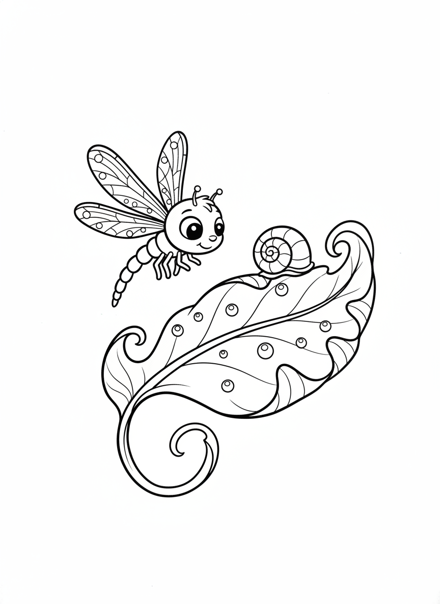 Playful Dragonfly Chases Snail