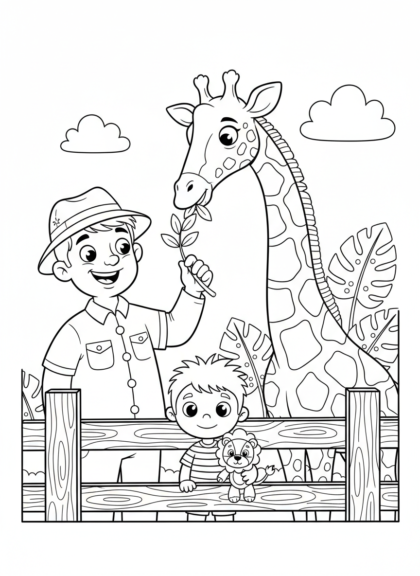 Zoo Keeper & Giraffe Feeding Fun