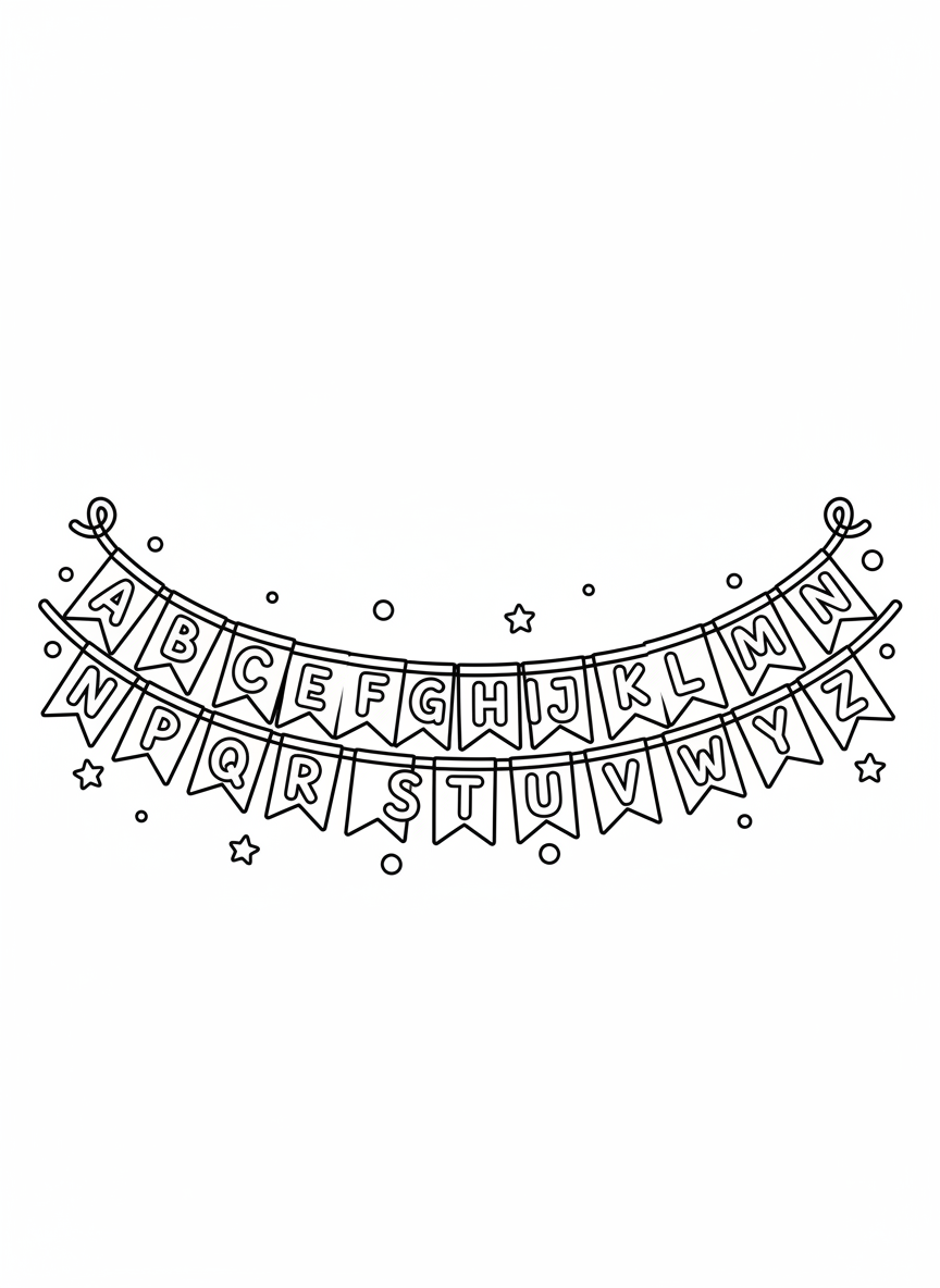 Alphabet Banner Coloring Page for Kids