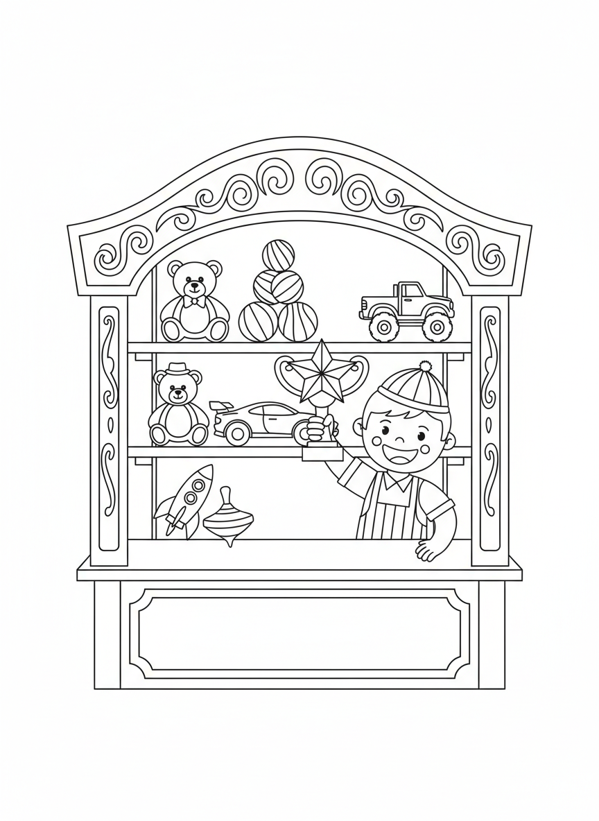 Carnival Prize Booth Coloring Fun