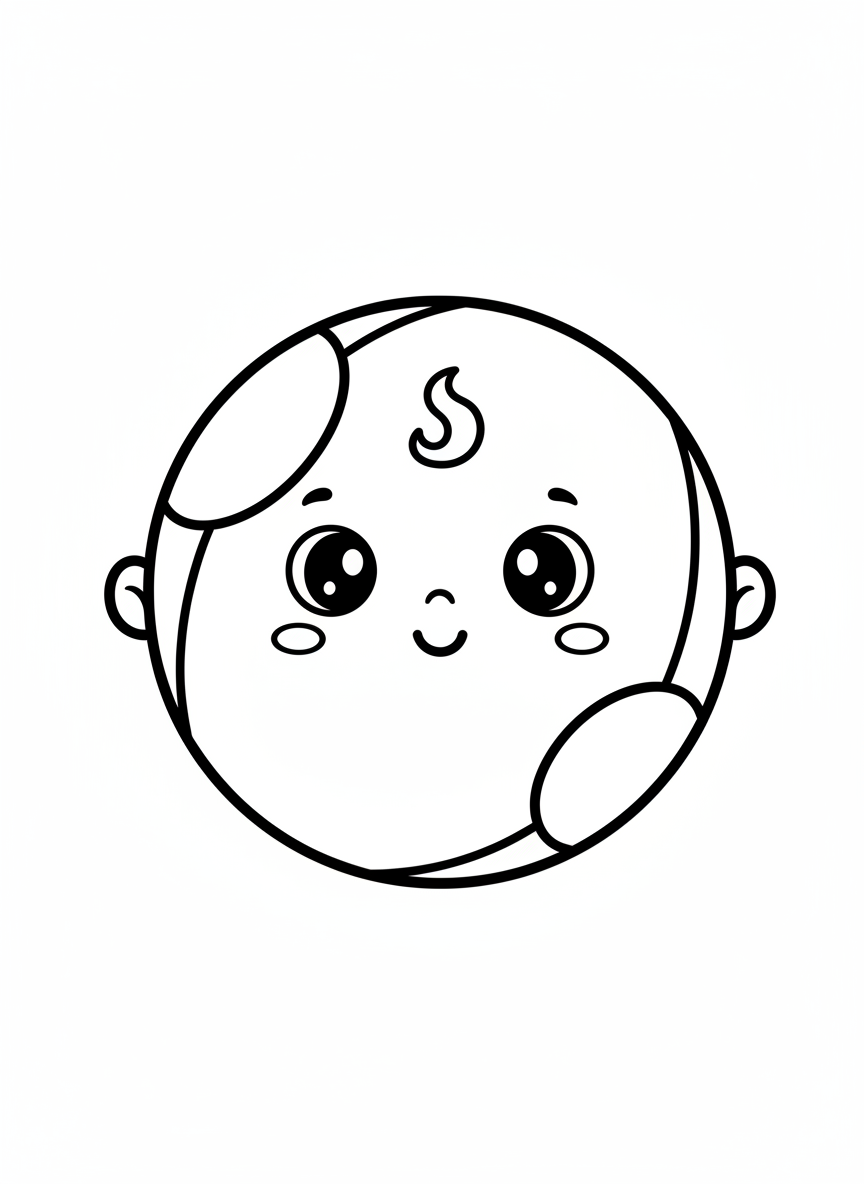 Cute Bouncy Ball Coloring Page for Kids