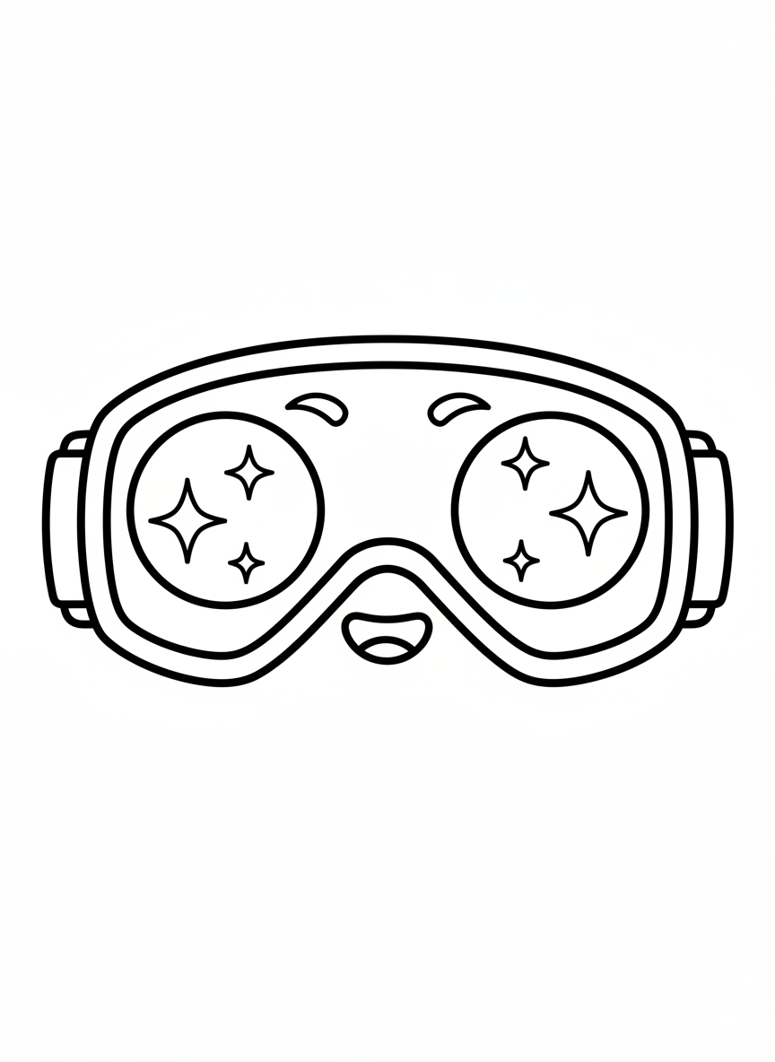 Cute Ski Goggles Coloring Page