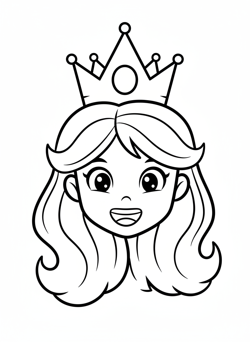Easy Ice Princess Coloring Page for Kids