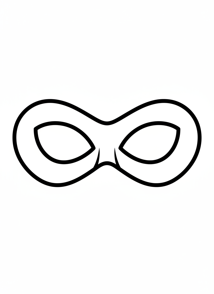 Easy Superhero Mask Coloring Page for Kids