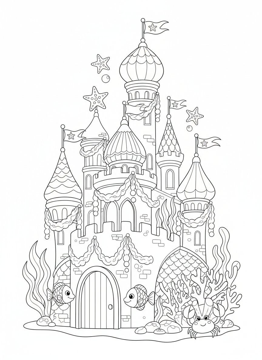 Enchanted Mermaid Castle Underwater