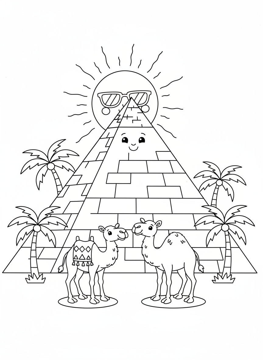 Friendly Egyptian Pyramid & Camels