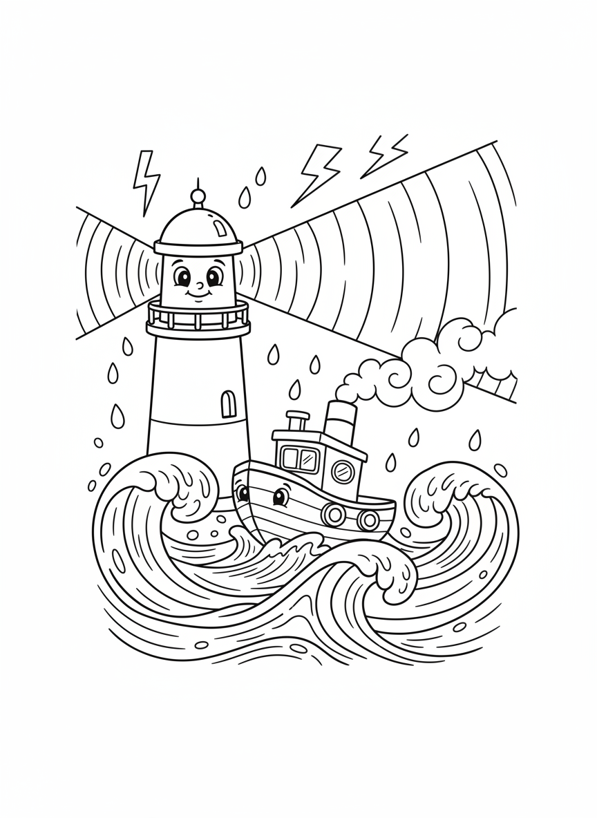 Friendly Lighthouse & Tugboat Storm Adventure