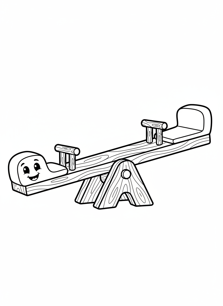 Friendly Seesaw Coloring Page for Toddlers