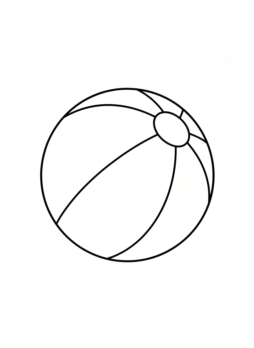 Fun & Easy Beach Ball Coloring Page for Kids