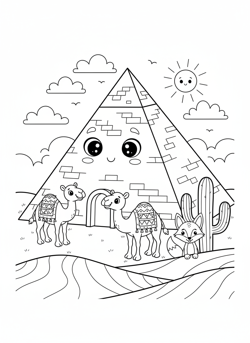 Fun Egyptian Pyramid Scene for Kids