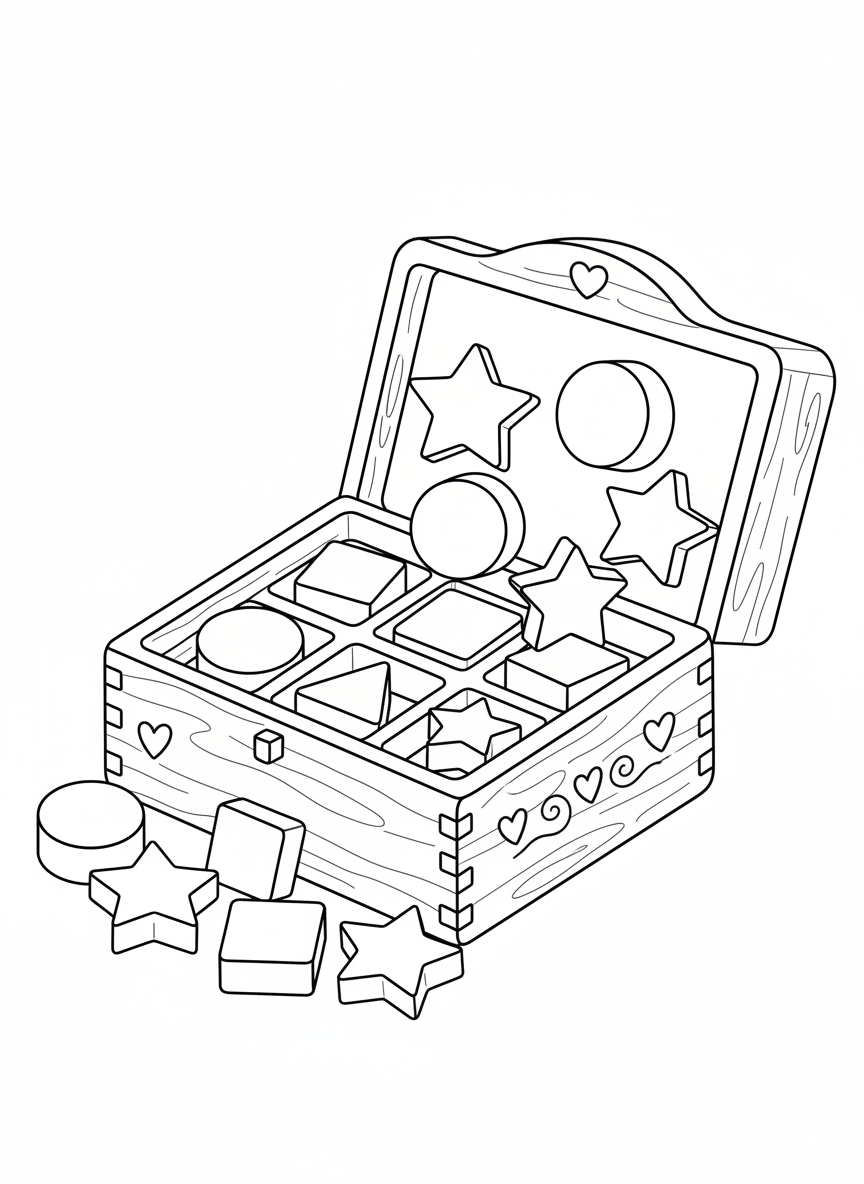 Fun Geometric Shapes Puzzle Box