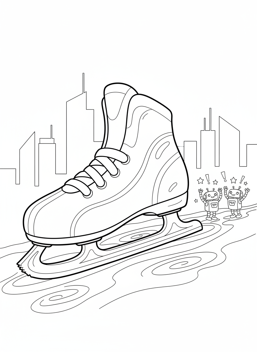 Futuristic Ice Skate Coloring Fun for Kids