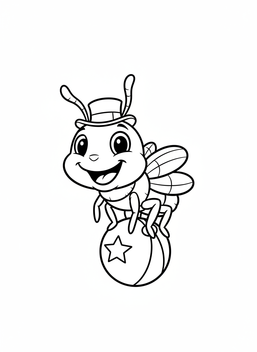 Happy Flea Circus Star Coloring Page
