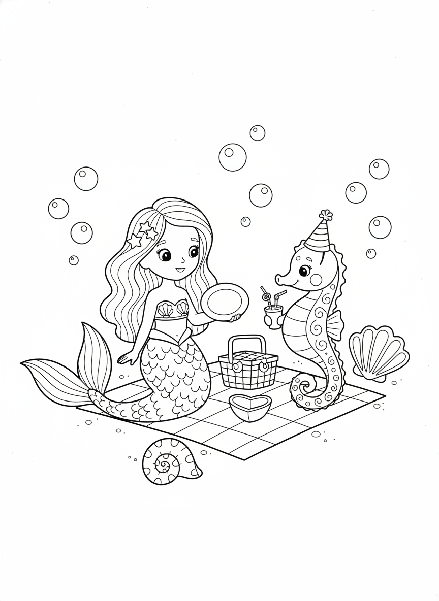 Mermaid & Seahorse Underwater Picnic Fun