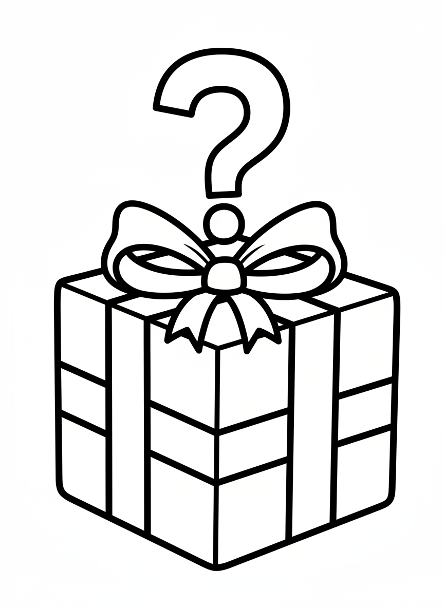 Mystery Box Fun: Easy Coloring Page for Kids