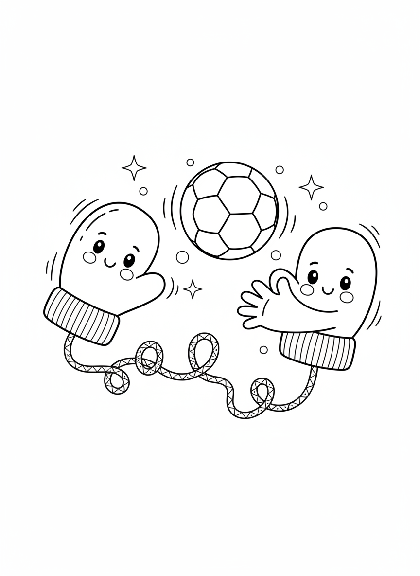 Playful Mittens Sports Catch Coloring Page