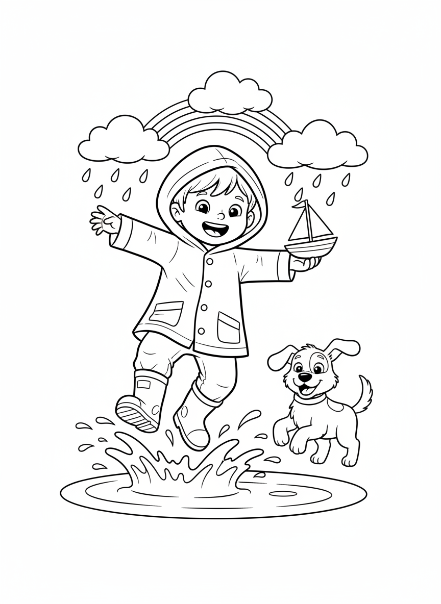 Rainy Day Fun Coloring Page