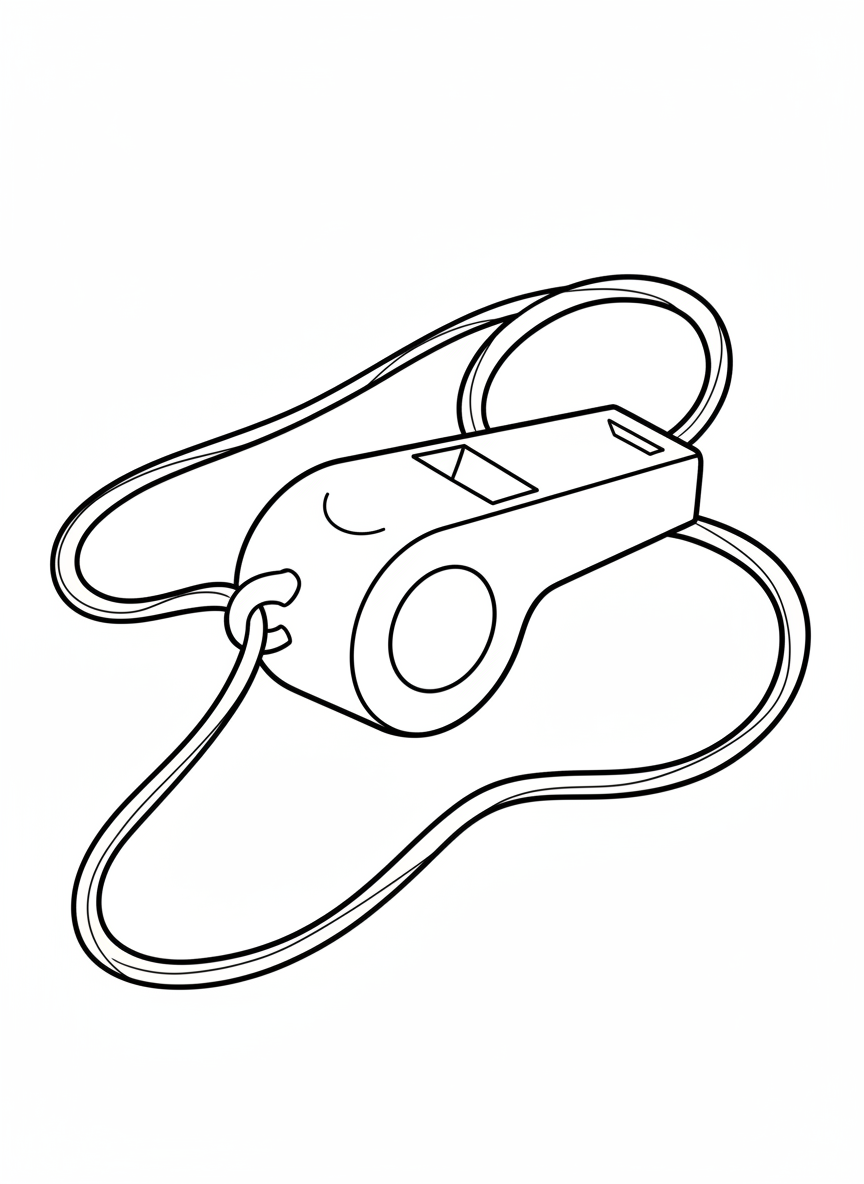 Simple Whistle Coloring Page for Kids