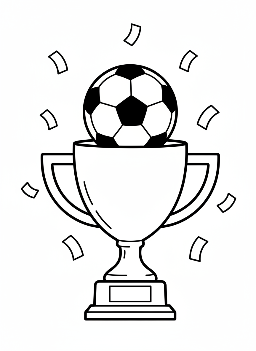 Soccer Trophy Coloring Page for Kids