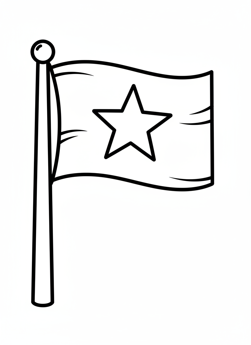 Superhero Pennant Flag Coloring Page for Kids