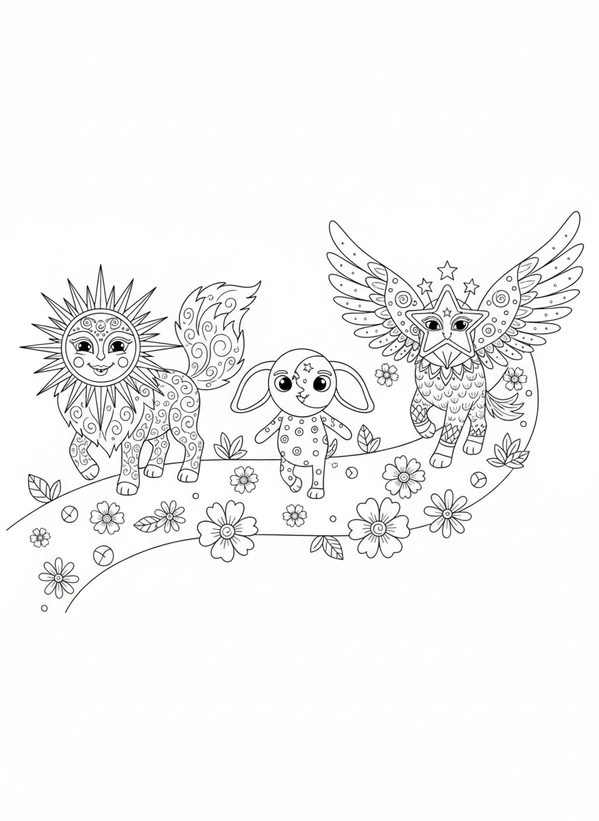 Whimsical Masked Creature Parade