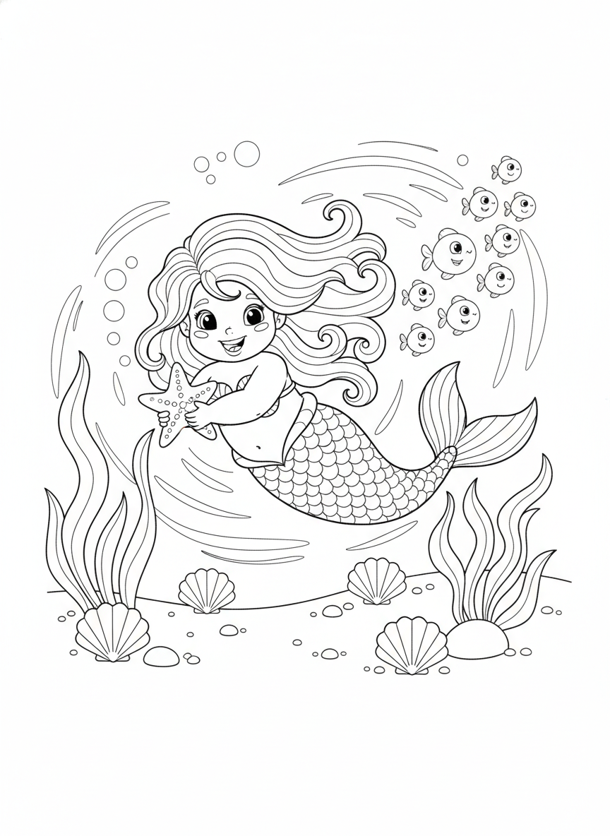 Whimsical Mermaid Underwater Adventure