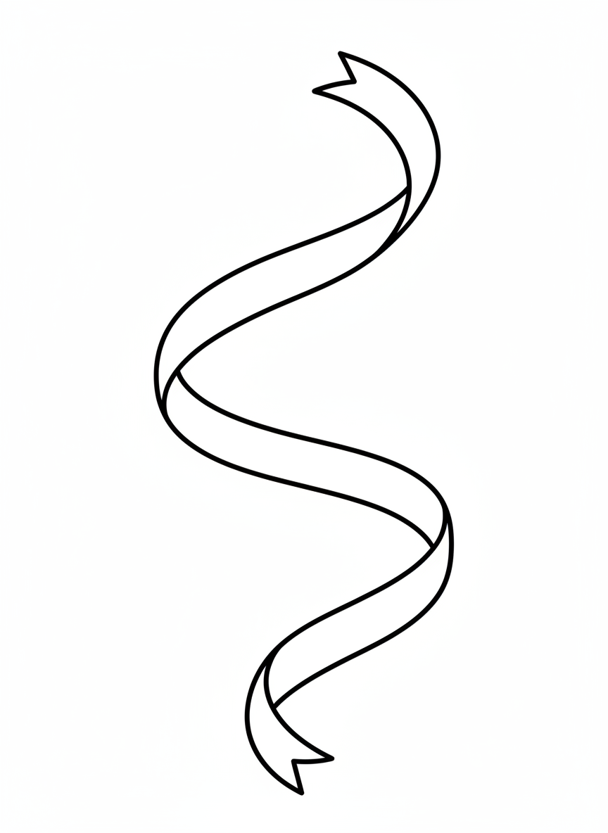 Whimsical Ribbon Spiral Coloring Page for Kids