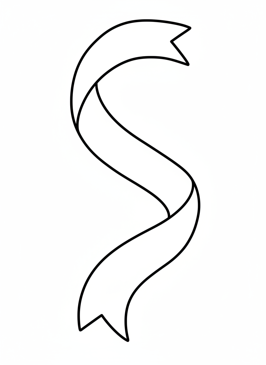 Woven Ribbon Wave Coloring Page for Kids