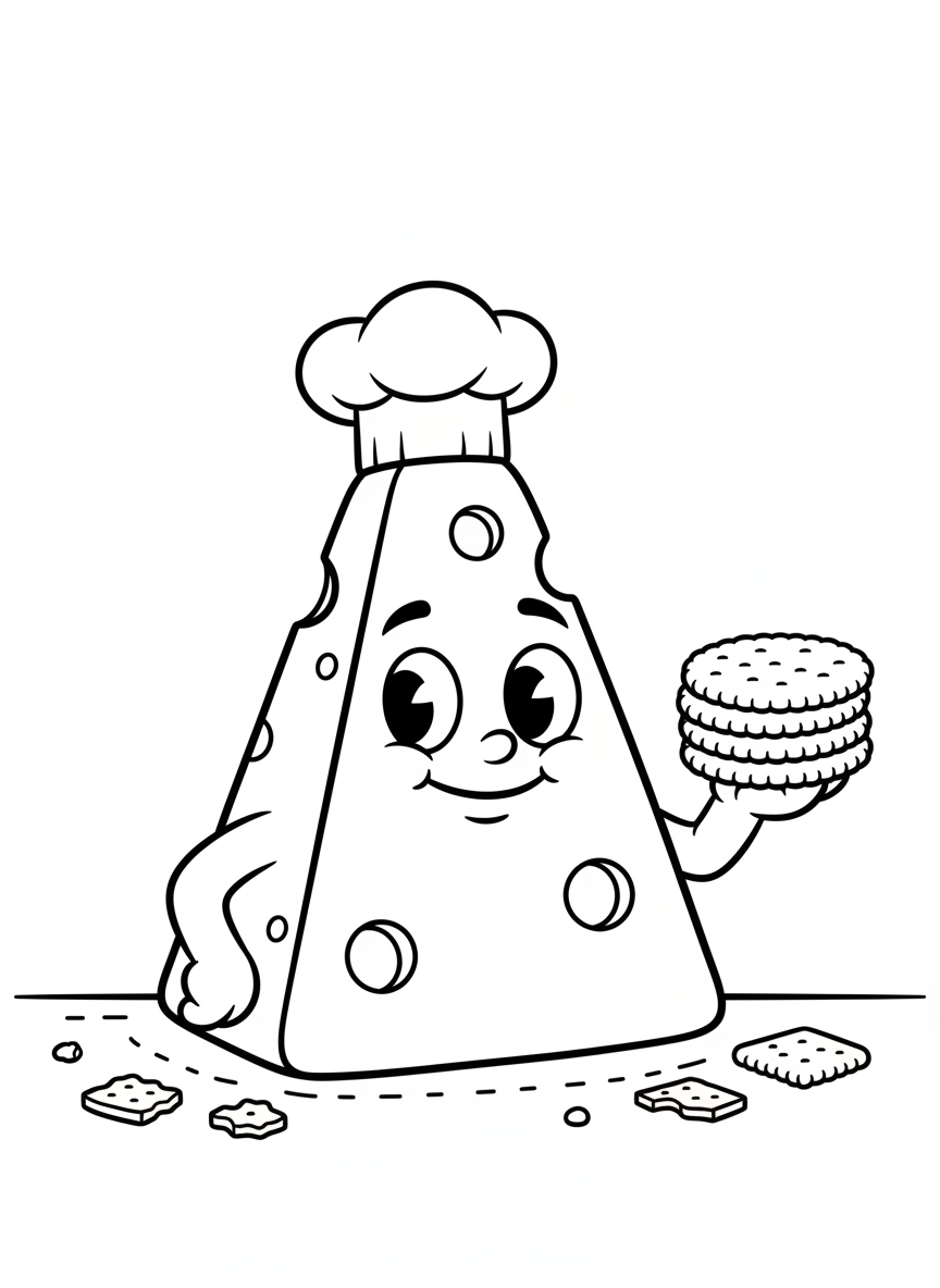 Chef Cheese Coloring Page for Kids