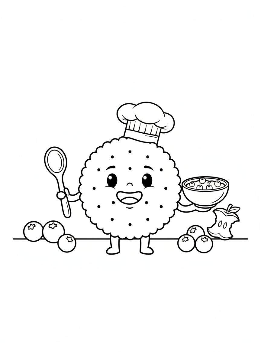 Chef Cracker's Jam Delight Coloring Page