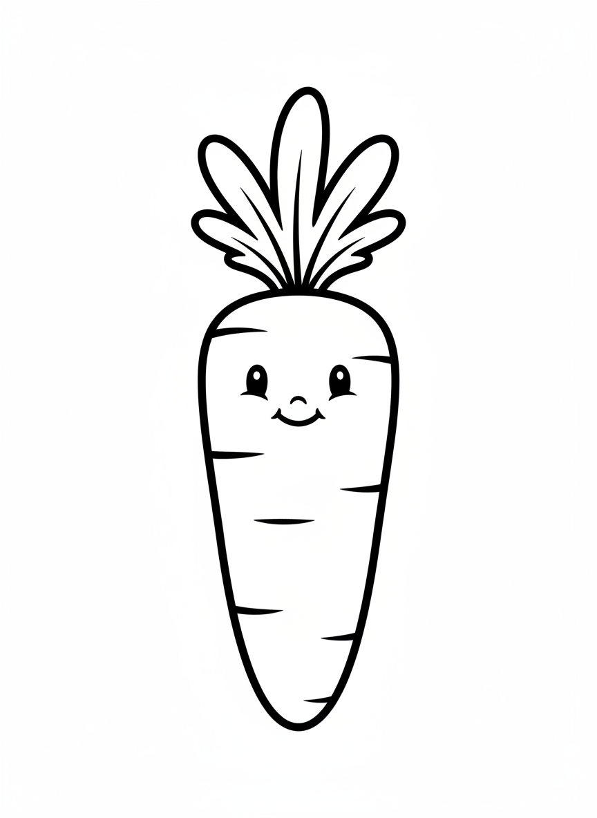 Friendly Carrot: Easy Kids Coloring Page