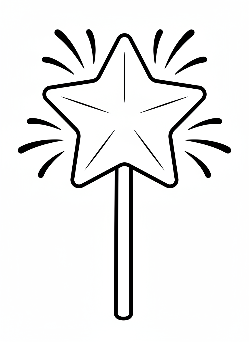 Sparkling Star Lollipop Coloring Page for Kids