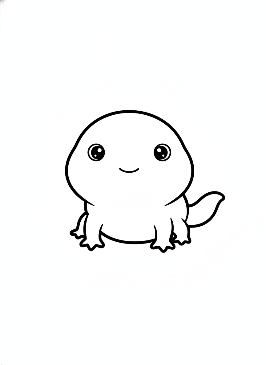 Adorable Baby Tadpole Coloring Page for Kids