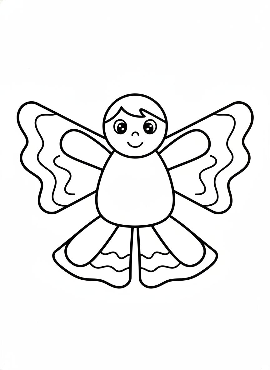 Cute Snow Angel Coloring Page for Kids