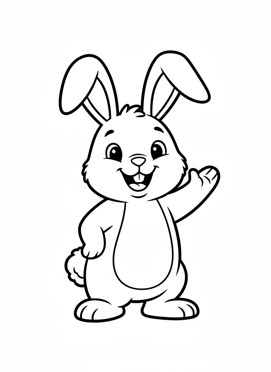 Friendly Easter Bunny Coloring Page for Kids