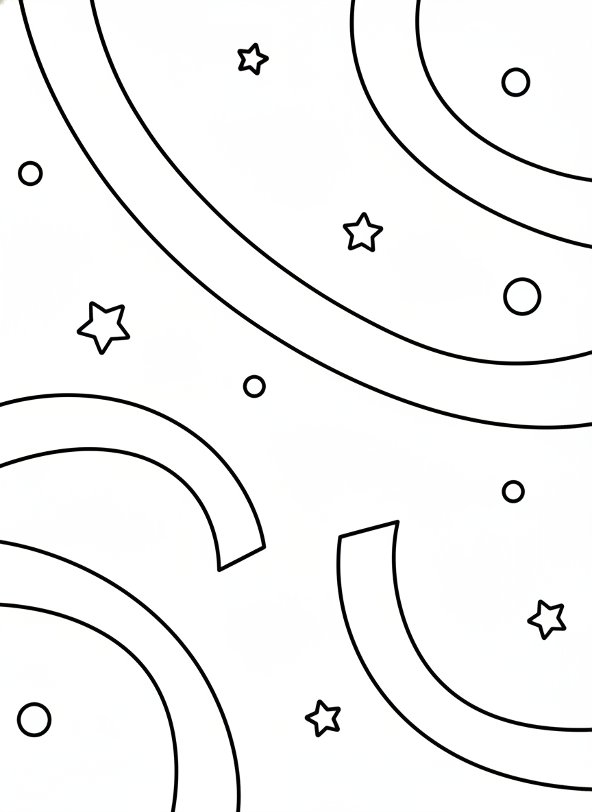 Fun Party Streamers Coloring Page for Kids