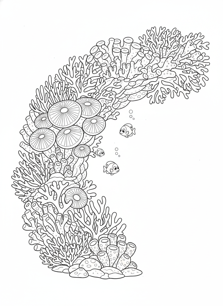 Coral Garden Beauty Coloring Page