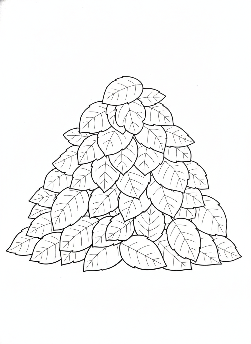 Cute Cartoon Autumn Leaves Coloring Page for Kids